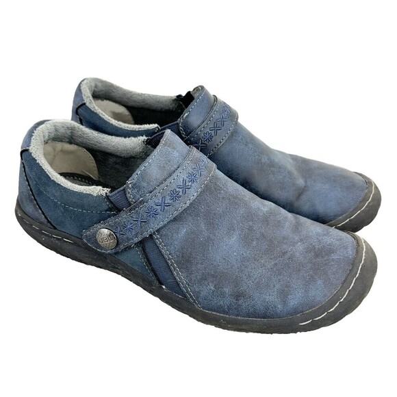 Jambu Moccasin Shoes W 7 Blue Blakely Encore Adjustable Memory Foam Plush Lined - Picture 1 of 14